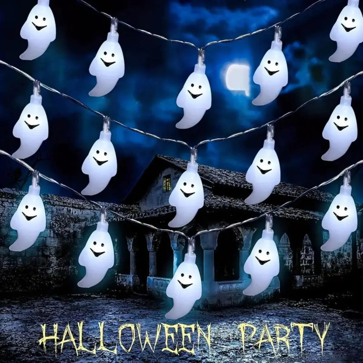 👻 Luces LED de Fantasmas para Halloween – 3M / 20 Luces