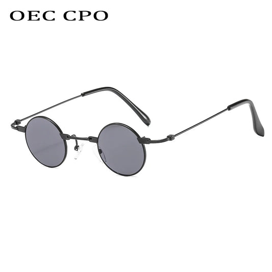 Gafas Vintage Retro Punk – Lentes Pequeñas Redondas con Marco Metálico y Lentes Coloridos UV400