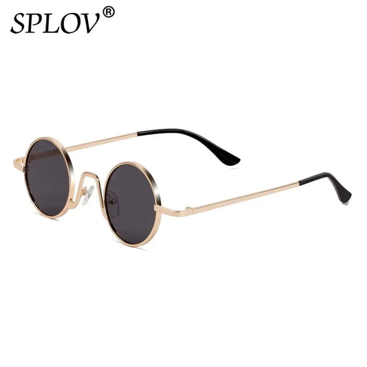 Gafas Vintage SPLOV Rap & Steam Punk – Lentes Redondas con Marco Metálico UV400