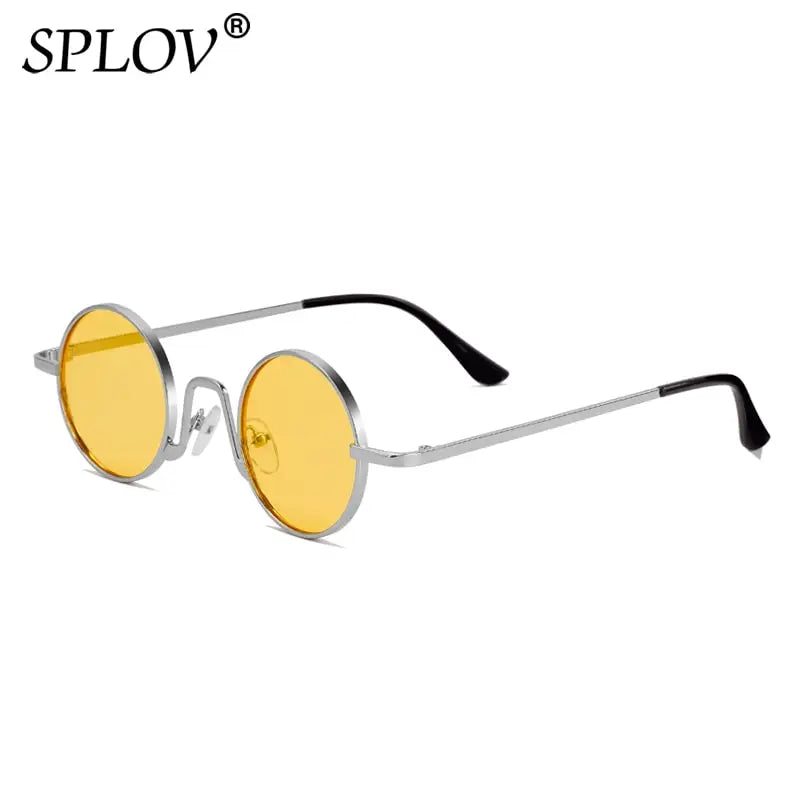 Gafas Vintage SPLOV Rap & Steam Punk – Lentes Redondas con Marco Metálico UV400