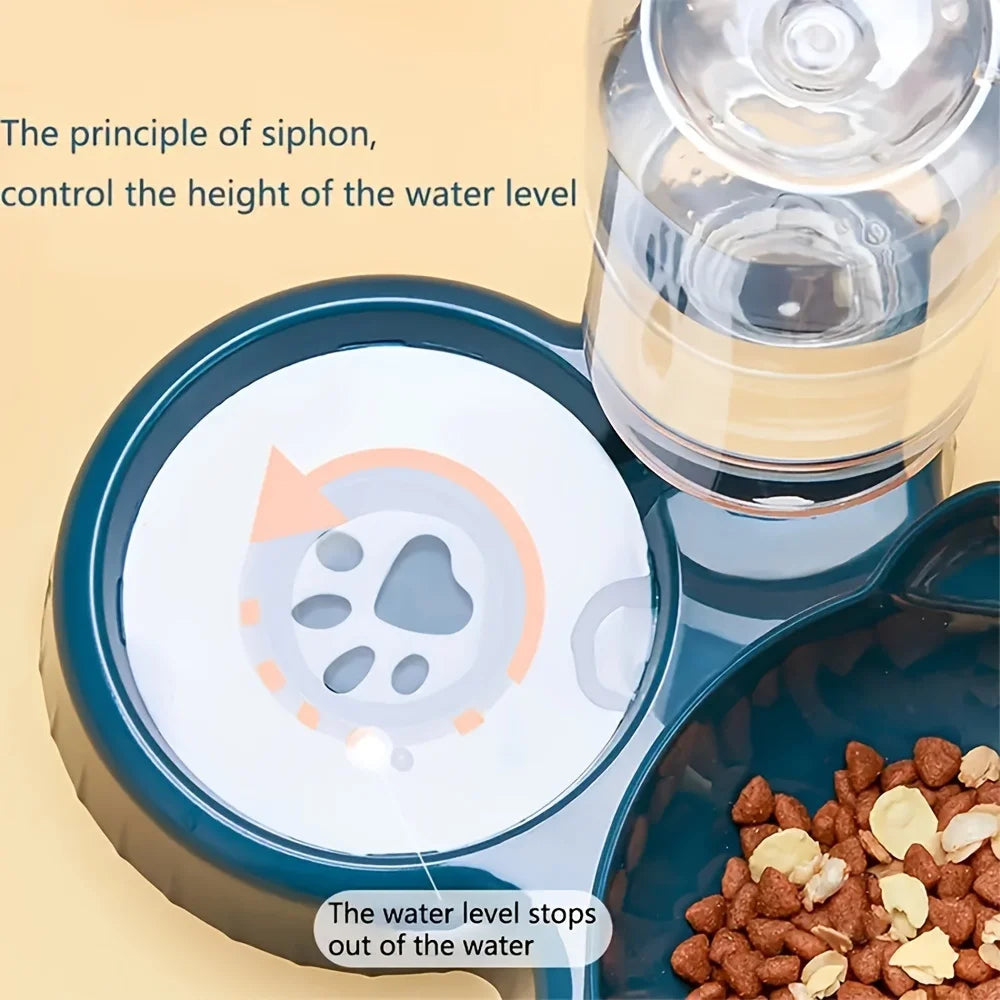 😺 Tazón Antideslizante Inclinado con Dispensador Automático de Agua – Sin Electricidad