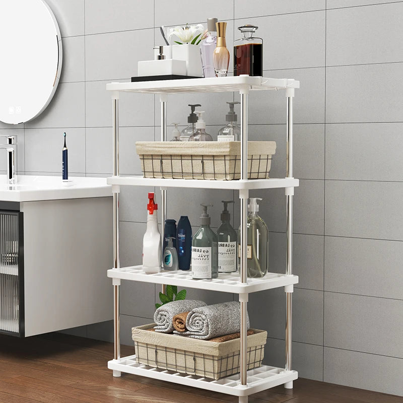 Estante Multifuncional de 4 Niveles – Organizador de Piso para Baño, Cocina y Sala
