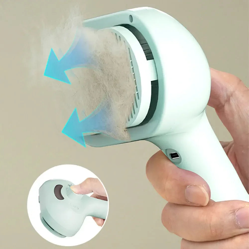 Peine con Spray de Vapor para Mascotas – Removedor de Pelo y Humidificador para Gatos y Perros
