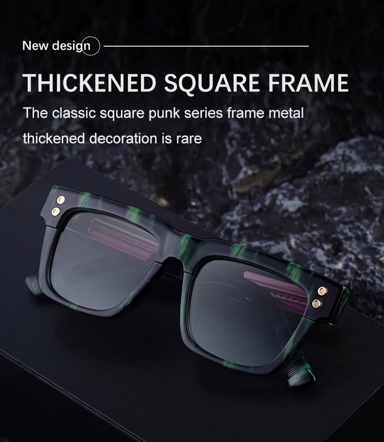 Gafas Polarizadas Clásicas Cuadradas Punk 2025 – UV400 Lentes Vintage Steampunk para Hombre