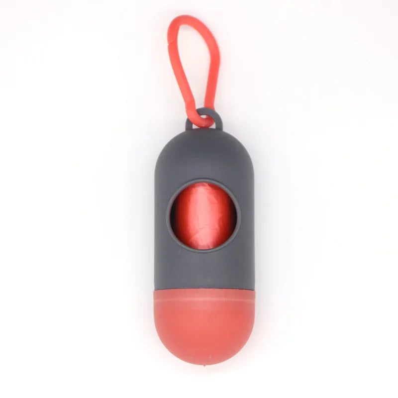 Dispensador Portátil de Bolsas para Popó – Diseño Tipo Cápsula con Gancho para Perros y Gatos