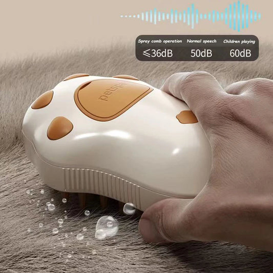 Cepillo Eléctrico 3 en 1 con Vapor para Gatos – Remueve Pelo, Masajea y Limpia sin Baño