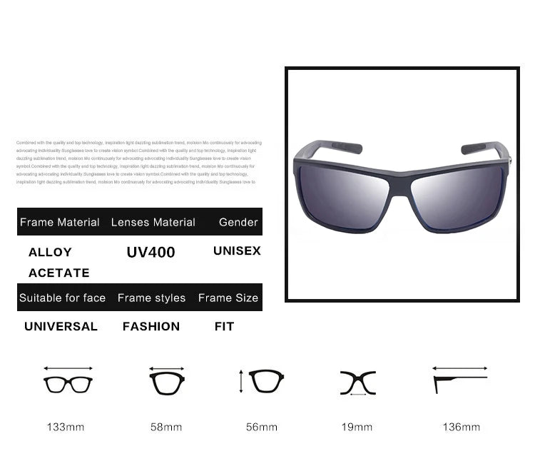Rinconcito Polarized Sunglasses 580P – Lentes de Sol Oversized para Hombre, Flexibles y Antirreflejo