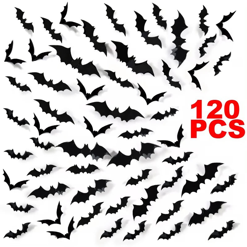 Stickers Murciélagos 3D Halloween | Decoración de Pared y Ventanas para Fiestas y Hogar