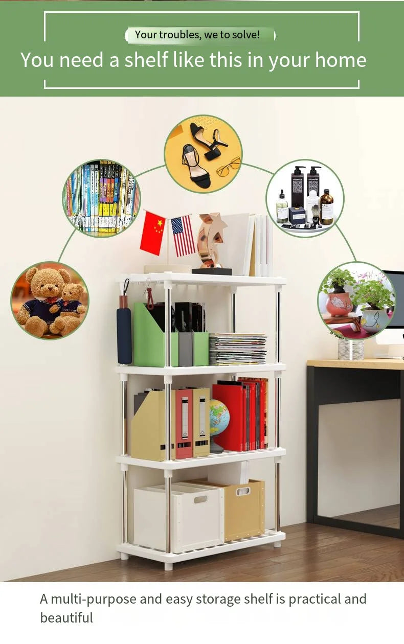 Estante Multifuncional de 4 Niveles – Organizador de Piso para Baño, Cocina y Sala