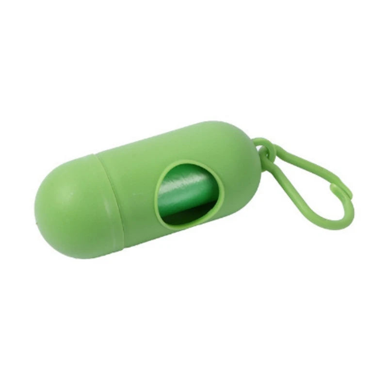 Dispensador Portátil de Bolsas para Popó – Diseño Tipo Cápsula con Gancho para Perros y Gatos