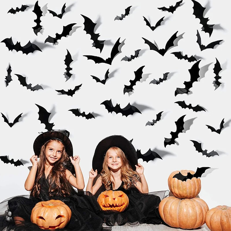 Stickers Murciélagos 3D Halloween | Decoración de Pared y Ventanas para Fiestas y Hogar