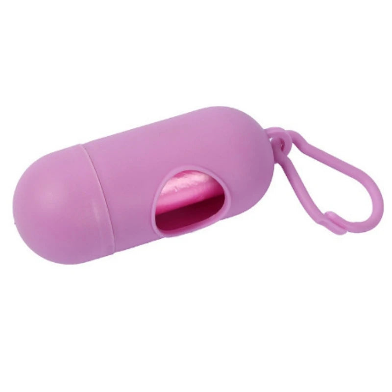 Dispensador Portátil de Bolsas para Popó – Diseño Tipo Cápsula con Gancho para Perros y Gatos