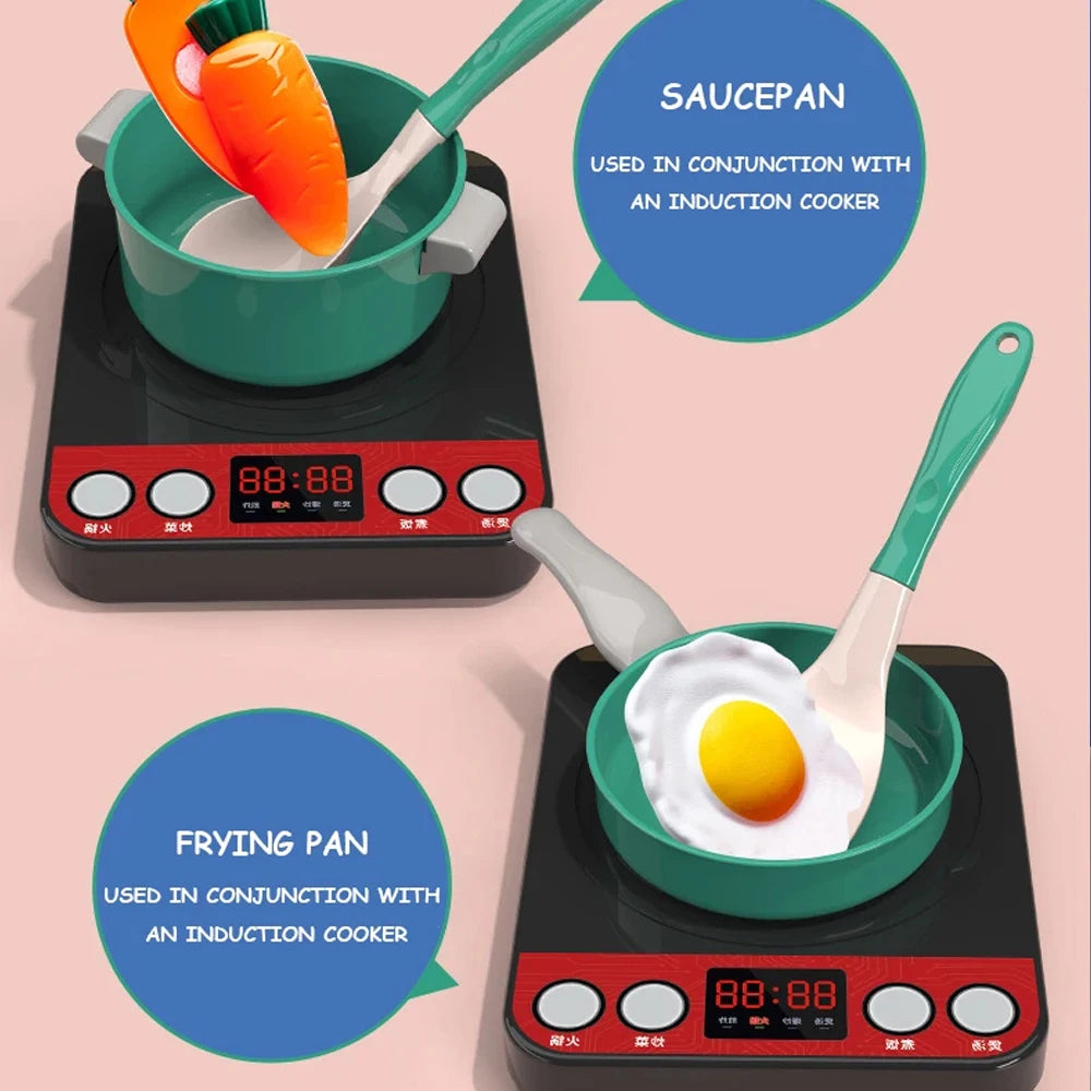 Set de Cocina para Niños 59/69 Piezas – Juego de Cocina con Ollas, Sartenes y Utensilios de Juguete, Juego de Roles Educativo para Niñas y Niños