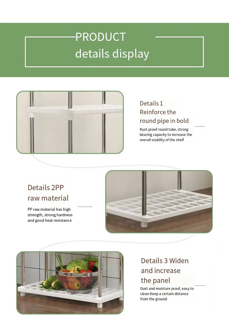 Estante Multifuncional de 4 Niveles – Organizador de Piso para Baño, Cocina y Sala