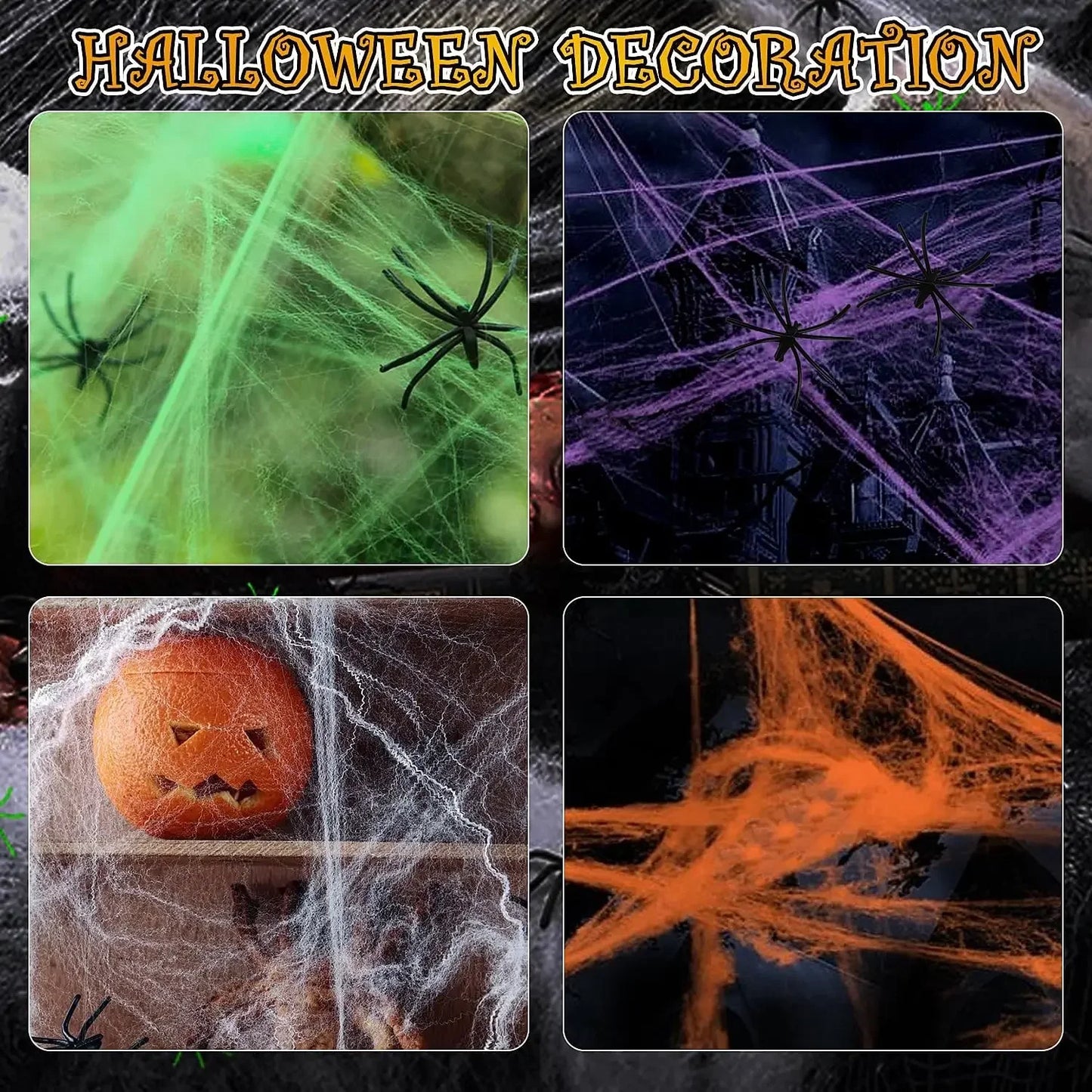 🕸️ Telaraña Artificial de Halloween – Decoración de Horror