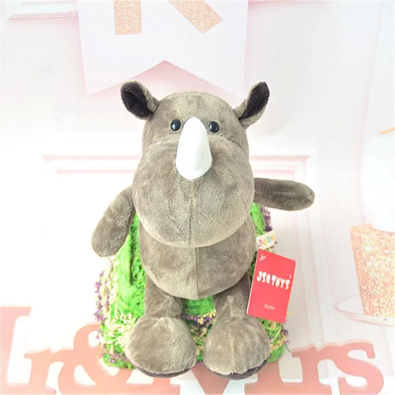 Peluches Kawaii de Animales de la Jungla 25cm – Juguetes de Selva: Perro, Cebra, Elefante, León, Zorro y Jirafa – Regalo de Cumpleaños para Niños