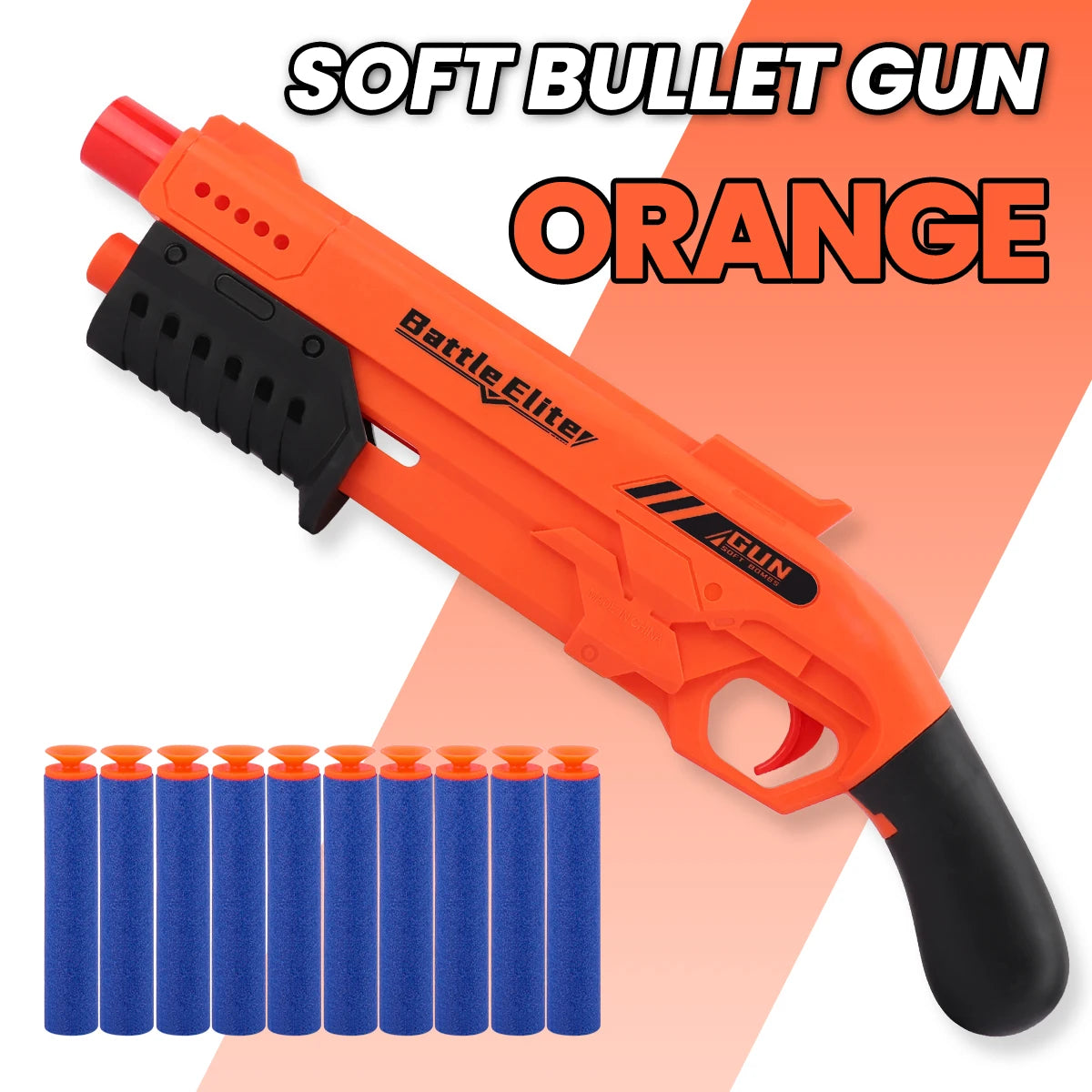 Pistola de Dardos de Espuma para Niños – Blaster Manual Seguro con Munición Suave y Colores Variados