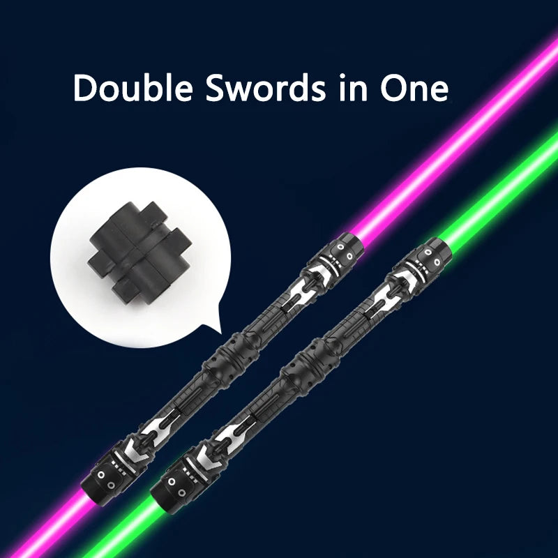 Sable Láser LED Doble – Espada Roja y Azul para Cosplay, Fiesta y Niños – Juguete Interactivo Flashing