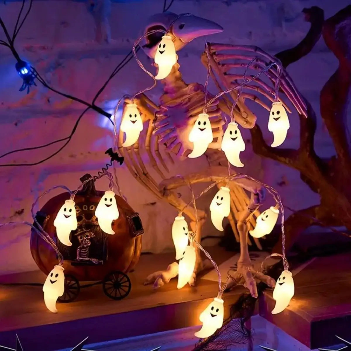 👻 Luces LED de Fantasmas para Halloween – 3M / 20 Luces