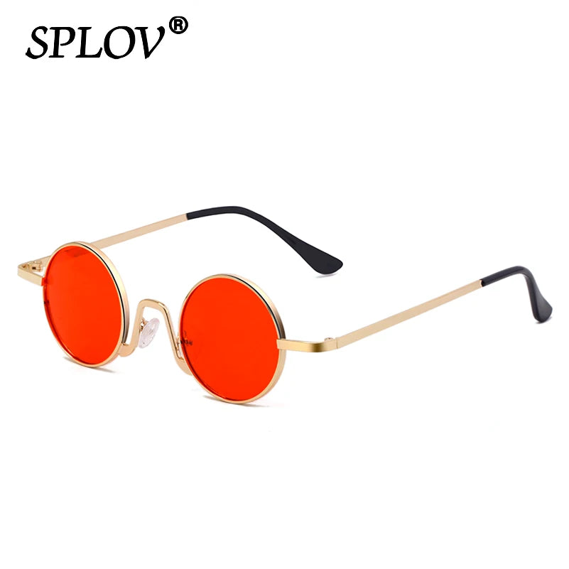 Gafas Vintage SPLOV Rap & Steam Punk – Lentes Redondas con Marco Metálico UV400