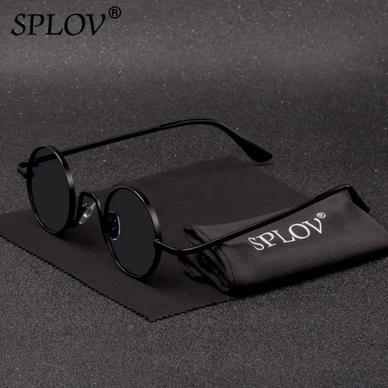 Gafas Vintage SPLOV Rap & Steam Punk – Lentes Redondas con Marco Metálico UV400