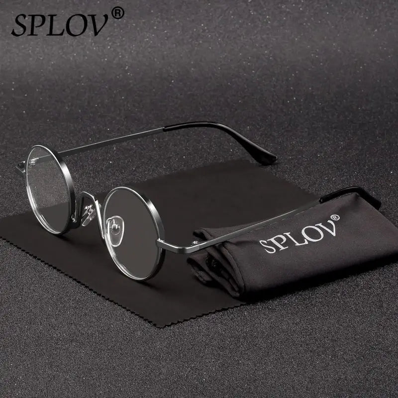 Gafas Vintage SPLOV Rap & Steam Punk – Lentes Redondas con Marco Metálico UV400