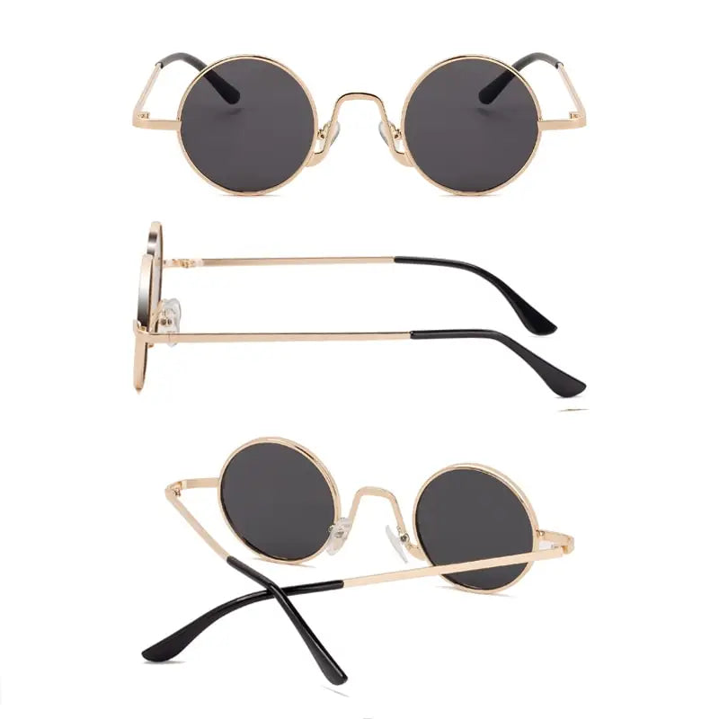 Gafas Vintage SPLOV Rap & Steam Punk – Lentes Redondas con Marco Metálico UV400