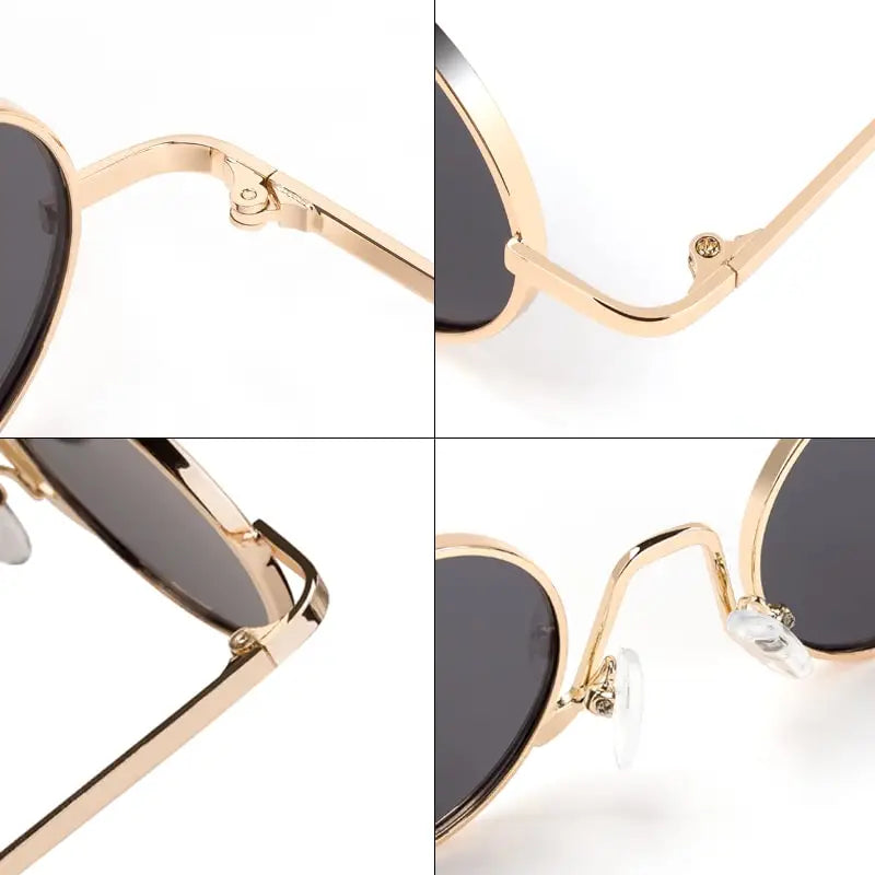 Gafas Vintage SPLOV Rap & Steam Punk – Lentes Redondas con Marco Metálico UV400