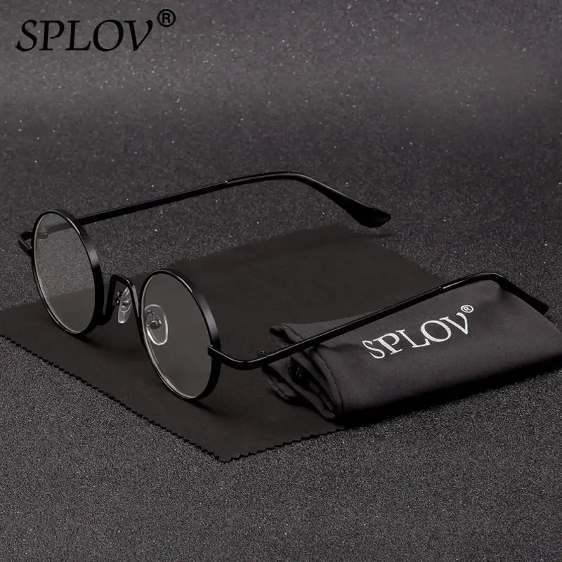 Gafas Vintage SPLOV Rap & Steam Punk – Lentes Redondas con Marco Metálico UV400