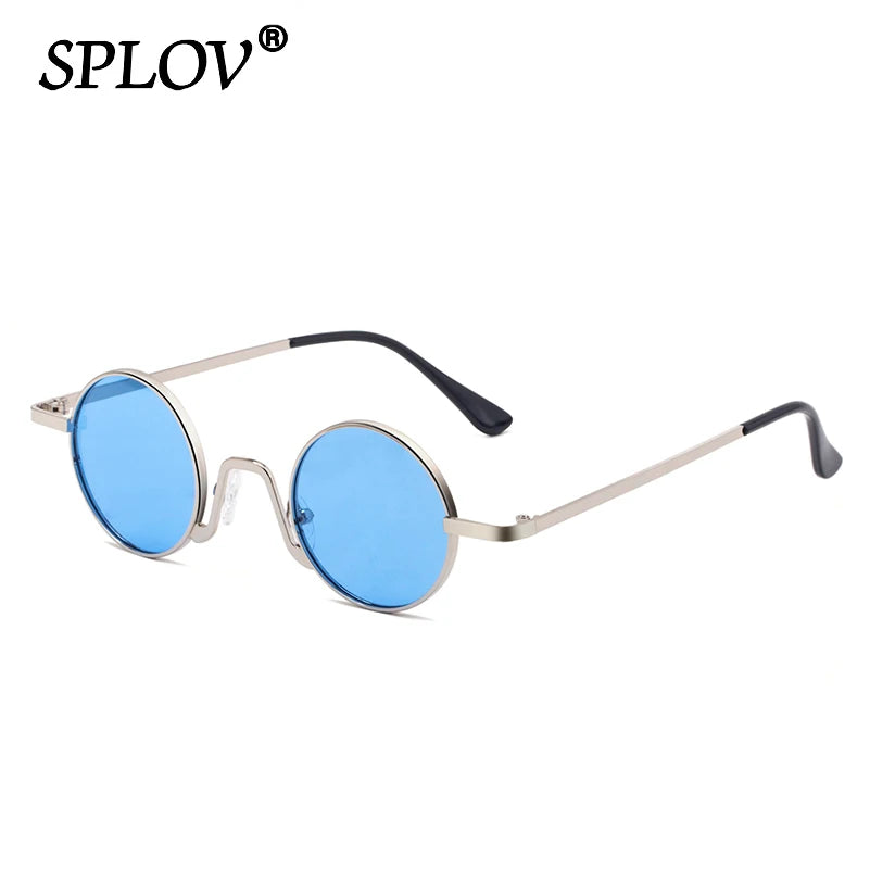 Gafas Vintage SPLOV Rap & Steam Punk – Lentes Redondas con Marco Metálico UV400