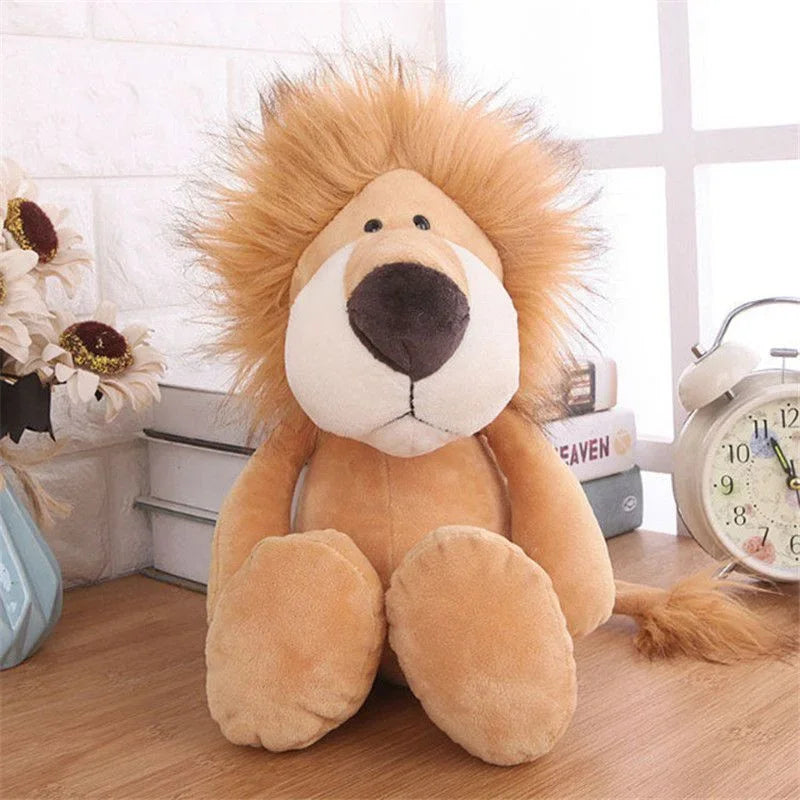 Peluches Kawaii de Animales de la Jungla 25cm – Juguetes de Selva: Perro, Cebra, Elefante, León, Zorro y Jirafa – Regalo de Cumpleaños para Niños