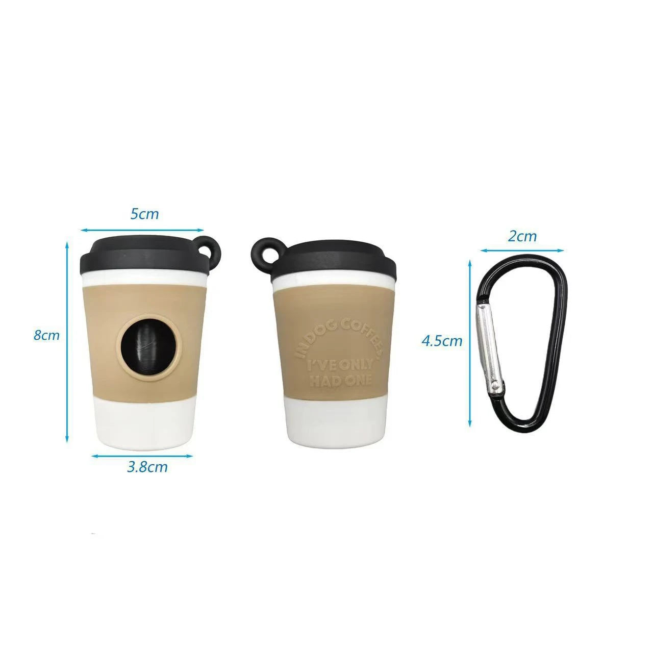 Dispensador Portátil de Bolsas para Popó – Diseño Vaso de Café para Mascotas