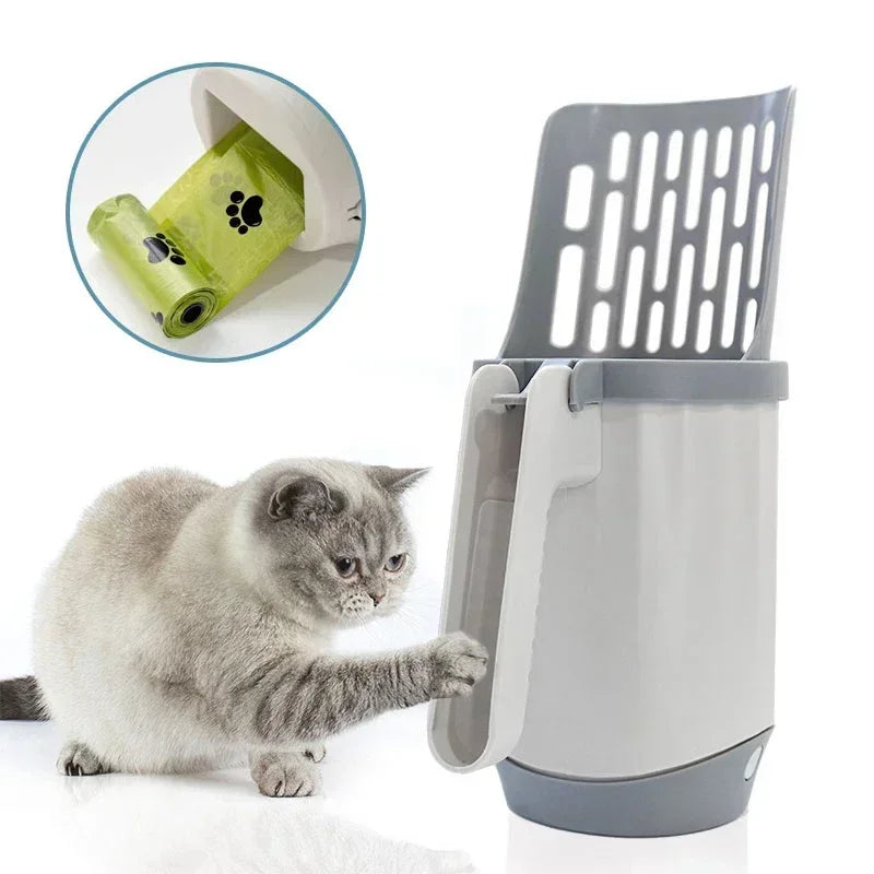 Pala para Arena de Gato con Bolsa Repuesto – Scoop Grande y Portátil para Limpieza Fácil