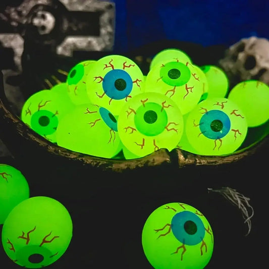👁️ Pelotas Rebotadoras de Halloween – Ojos Luminiscentes