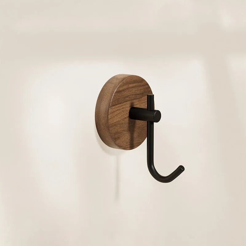 Gancho de Madera Autoadhesivo – Moderno, Minimalista, Ideal para Ropa, Toallas, Bolsas y Llaves