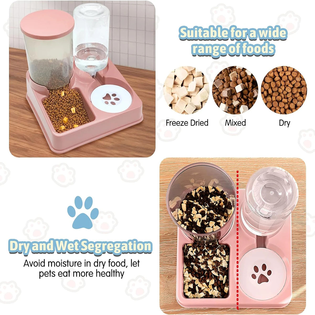 🐾 Comedero y Bebedero Automático para Gatos y Perros – 2 en 1
