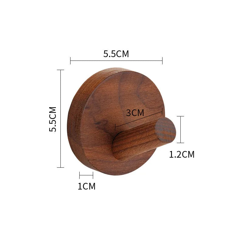 Gancho de Madera Autoadhesivo – Moderno, Minimalista, Ideal para Ropa, Toallas, Bolsas y Llaves