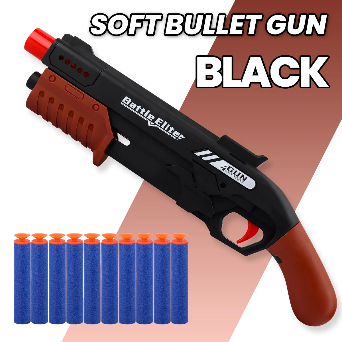 Pistola de Dardos de Espuma para Niños – Blaster Manual Seguro con Munición Suave y Colores Variados