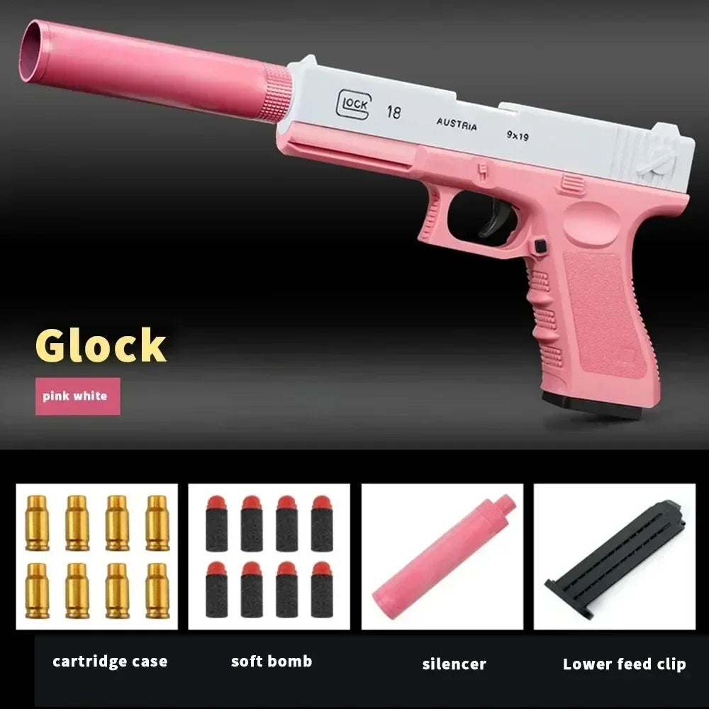 Pistola de Juguete M1911 – Lanzadora de Balas Suaves, Recargable y Segura para Juegos al Aire Libre