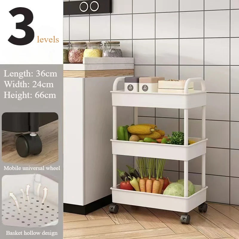 Carrito de Almacenamiento Multiusos 5 Niveles con Ruedas – Organizador para Cocina, Baño y Hogar