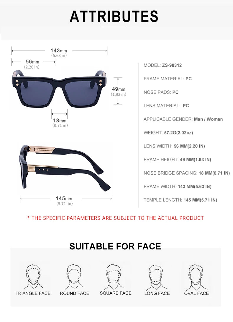 Gafas Polarizadas Clásicas Cuadradas Punk 2025 – UV400 Lentes Vintage Steampunk para Hombre