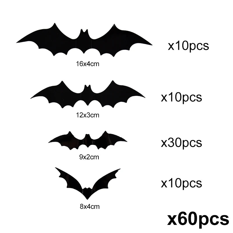 Stickers Murciélagos 3D Halloween | Decoración de Pared y Ventanas para Fiestas y Hogar