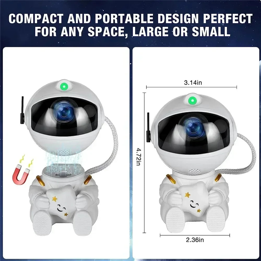 Lámpara Proyector Astronauta Galaxia – Luz Nocturna LED con Nebulosa y Estrellas para Dormitorio o Regalo Infantil