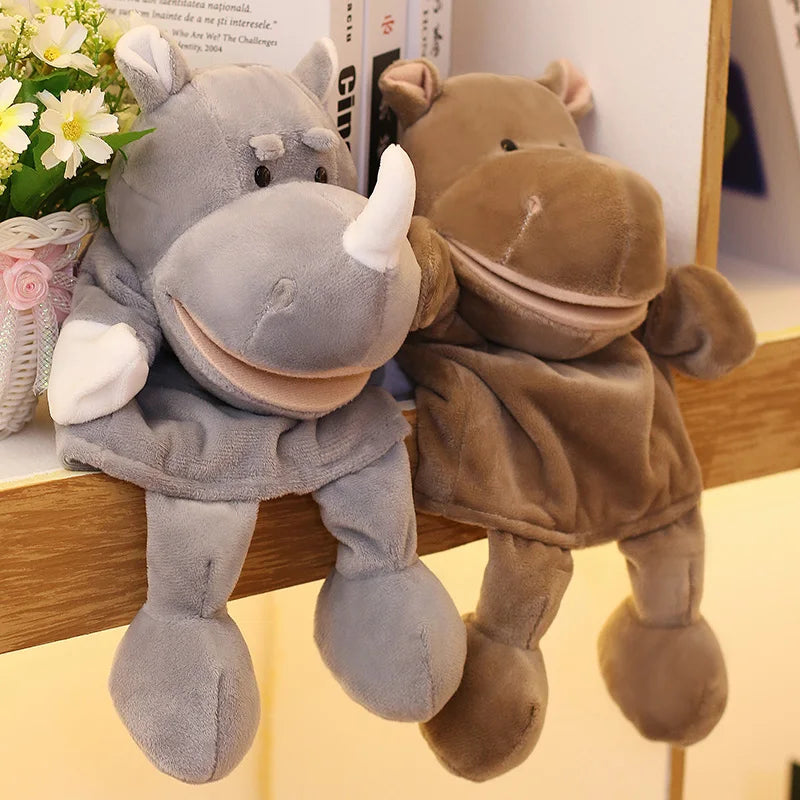 Marioneta de Peluche 35cm – Juguete de Mano de León, Elefante y Cerdito – Juego Padre-Hijo, Regalo de Cumpleaños para Niños