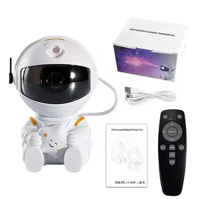 Lámpara Proyector Astronauta Galaxia – Luz Nocturna LED con Nebulosa y Estrellas para Dormitorio o Regalo Infantil
