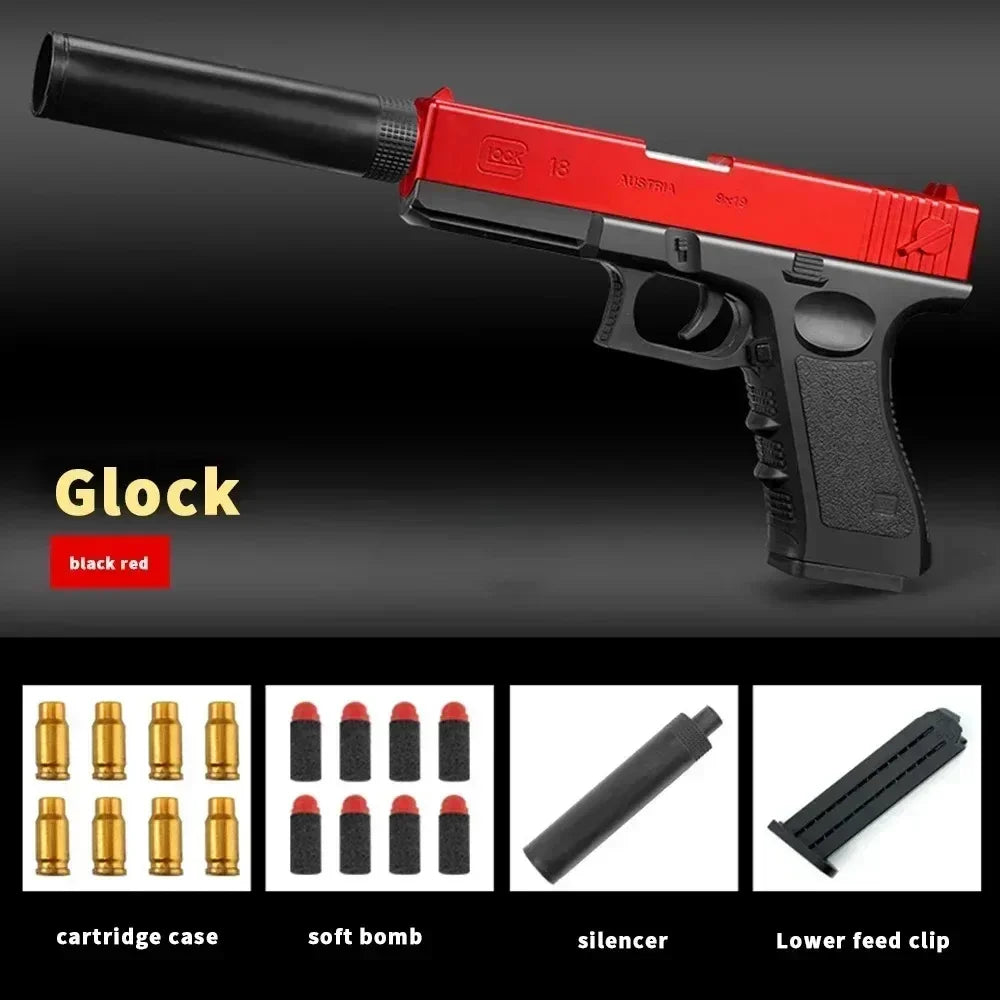 Pistola de Juguete M1911 – Lanzadora de Balas Suaves, Recargable y Segura para Juegos al Aire Libre