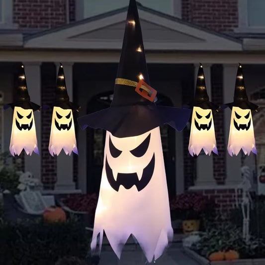 🎃 Lámpara Colgante LED de Sombrero de Bruja – Decoración de Halloween
