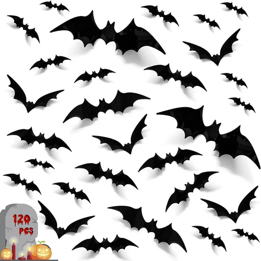 Stickers Murciélagos 3D Halloween | Decoración de Pared y Ventanas para Fiestas y Hogar