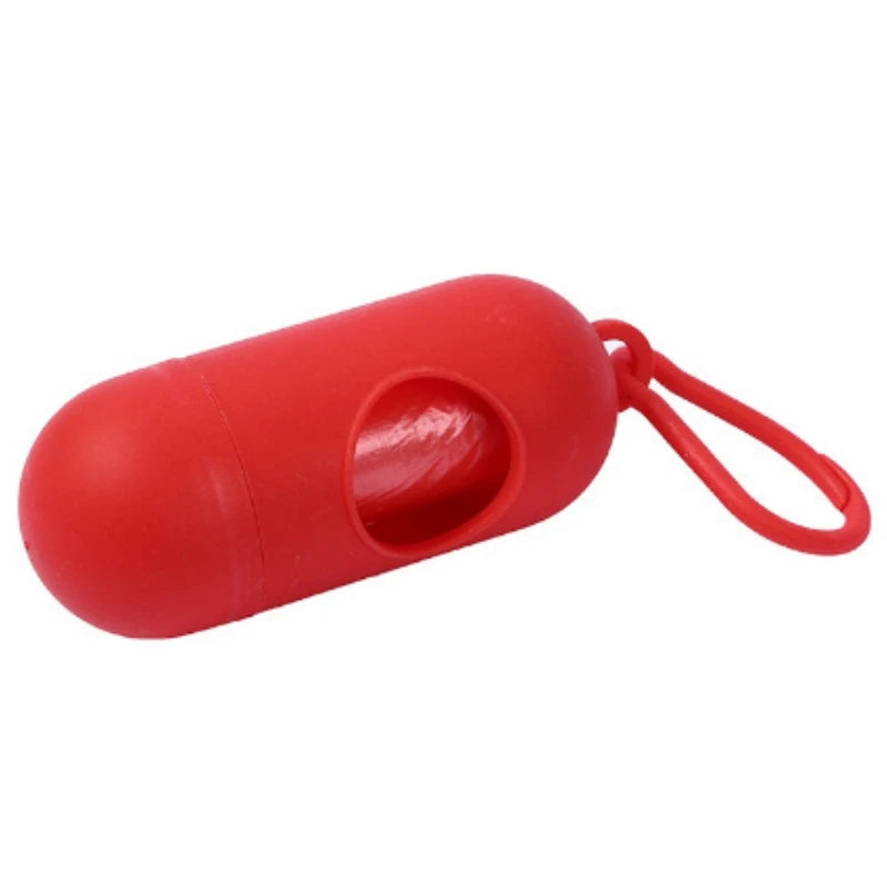 Dispensador Portátil de Bolsas para Popó – Diseño Tipo Cápsula con Gancho para Perros y Gatos