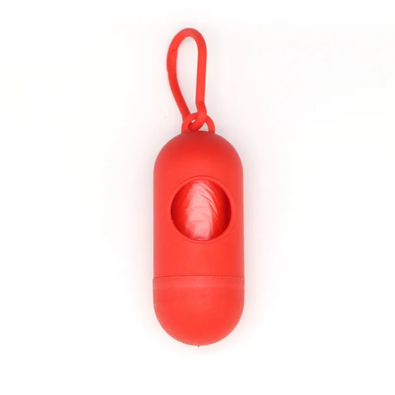 Dispensador Portátil de Bolsas para Popó – Diseño Tipo Cápsula con Gancho para Perros y Gatos